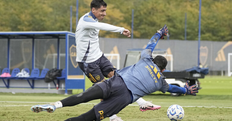Sin Rojo ni Cavani: los dos equipos que paró Gago en la práctica de Boca