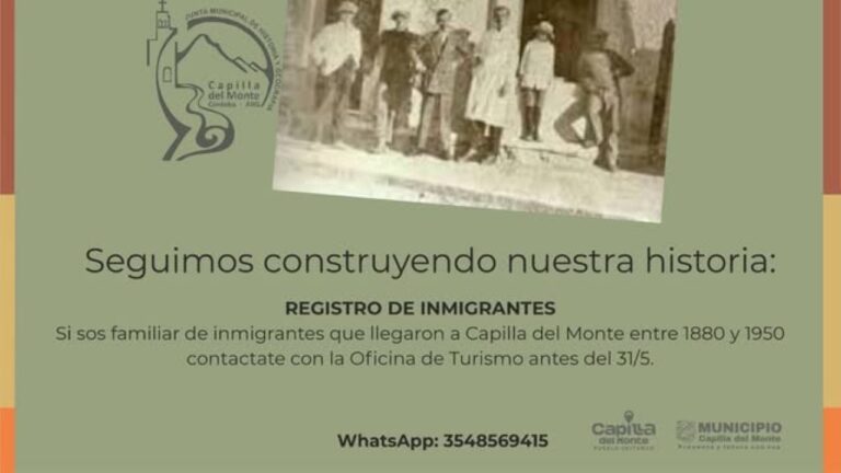 Capilla del Monte: invitan a sumarse al Registro de Inmigrantes