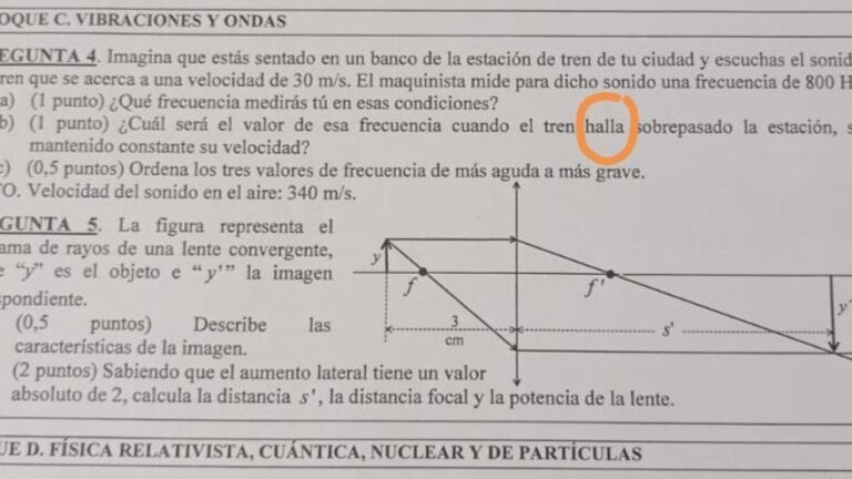 La errata viral del examen de Física de la PAU en Extremadura: «cuando el tren halla sobrepasado…»