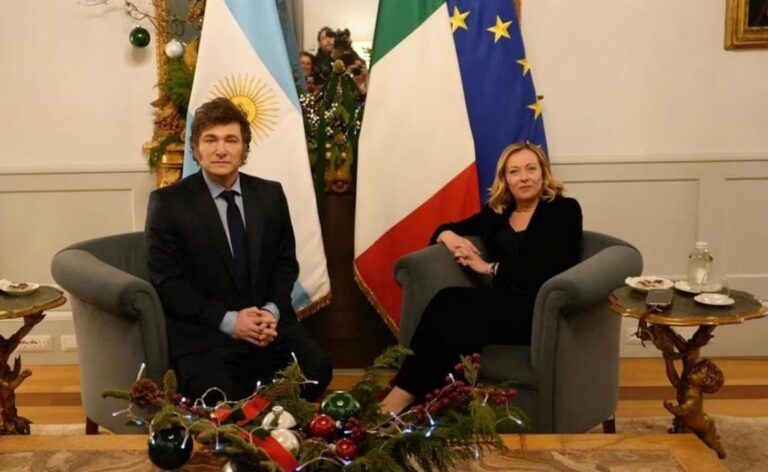 El presidente Javier Milei se reunió con Giorgia Meloni en Roma