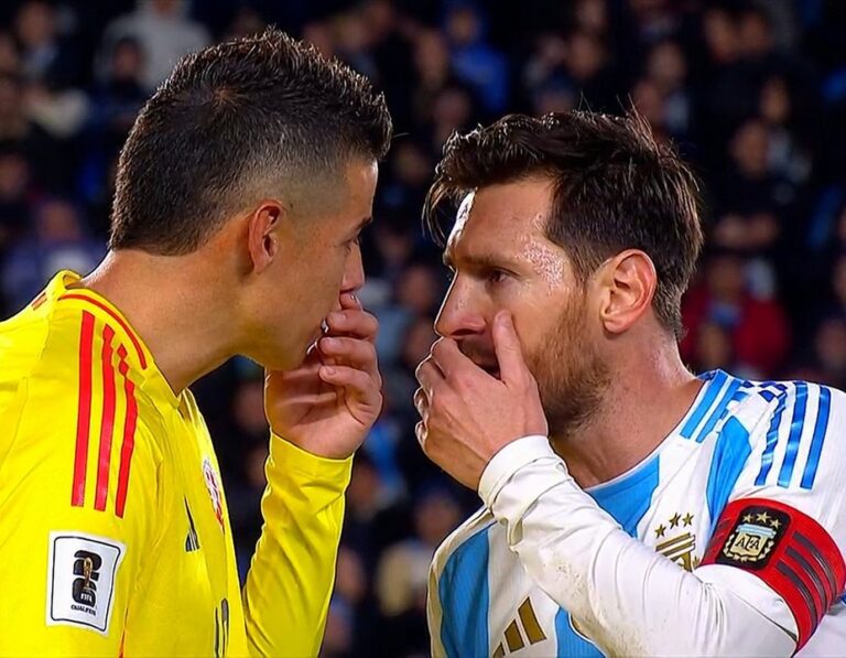 Messi y James Rodríguez protagonizaron un tenso cruce en el Monumental