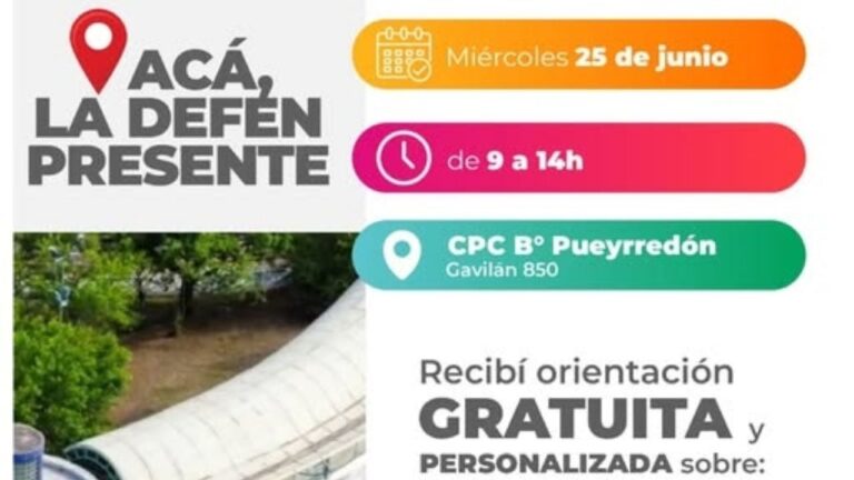 La Defensoría estará este miércoles en el CPC Pueyrredón