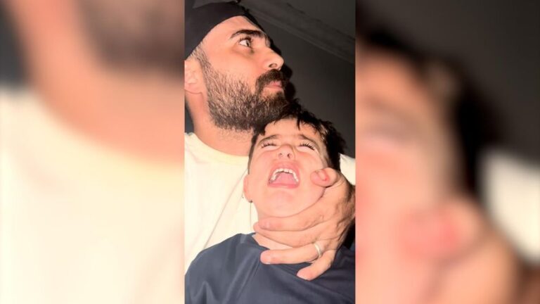 Así lucha un padre por proteger a sus hijos de las bombas en Gaza