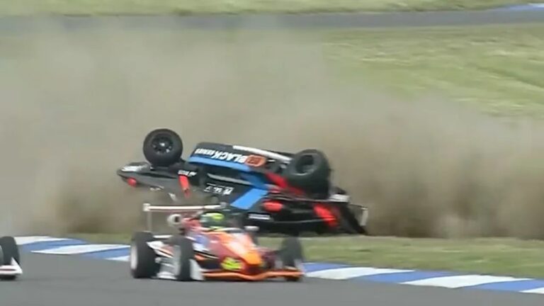 Vuelco infernal en la Fórmula 3 Metropolitana: se salvó de milagro