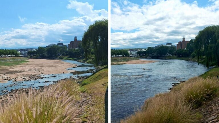 Así creció el caudal del lago luego de la lluvia